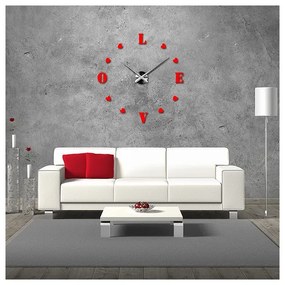 Moderné nalepovacie hodiny na stenu LOVE I SENTOP 12S011