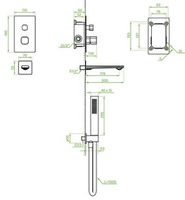 Laveo Tores, vaňová súprava pod omietku, grafitová, LAV-BVT_911P