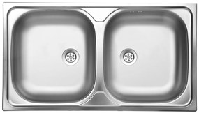 Novaservis, Dřez dvojitý 45x80 nerez, DR45/80