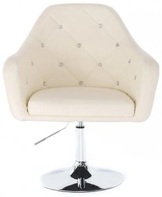 LuxuryForm DESIGN Kreslo ROMA na striebornom tanieri - krémové