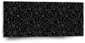 Sablio Obraz Vianoce na čiernej - 110x50 cm