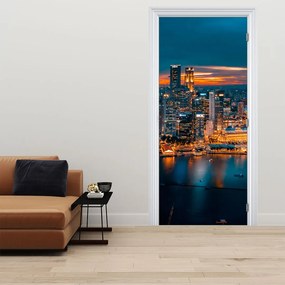 Fototapeta na dvere - Nočné mesto (95x205cm)