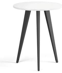 Konferenčný stôl PRIMO VIBE, priemer 60 cm, čierna podnož, biela