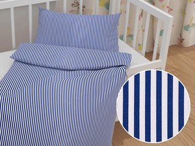 Biante Detské bavlnené posteľné obliečky do postieľky Sandra SA-364 Modro-biele pásiky Do postieľky 90x120 a 40x60 cm
