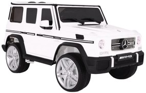 RAMIZ Elektrické autíčko Mercedes Benz G 63 AMG  - lakované - biele - motor 2x45W - batéria - 12V10Ah - 2022