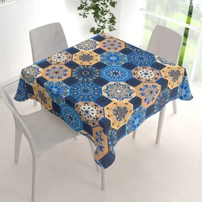 Biante Bavlnený štvorcový obrus Sandra SA-448 Modro-oranžové marocké dlaždice 50x50 cm