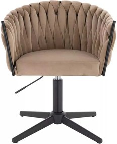 LuxuryForm DESIGN Stolička NORDEN VELUR na čiernom kríži - latte