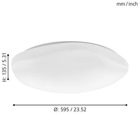 LED stropné svietidlo Eglo Crosslink RGBW CCT 34W 5400lm 2765K biele s diaľkovým ovládaním