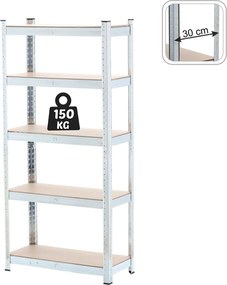 CH 5- policový kovový úložný regál Tosca X. 150 x 70 x 30 cm