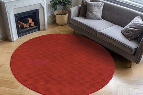 Obsession, Kusový koberec Diamond Cut 800 Red kruh, 120x120 (priemer) kruh, červená, obývacia izba