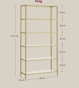 Policový regál Vasagle Umbulo zlatý