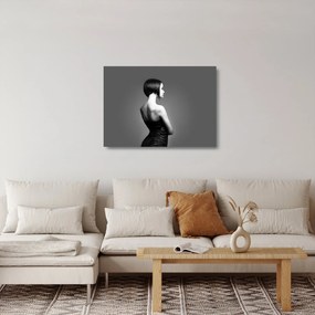Sklenený obraz elegantnej ženy (70x50 cm)