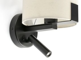 FARO 20053 - LED Nástenná lampa NILA 1xE27/15W/230V + LED/3W krémová/čierna