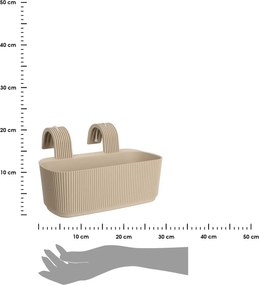 ZÁVESNÝ PLASTOVÝ KVETINÁČ LINE 21X29X19 CM BÉŽOVÁ