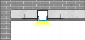 ECOLIGHT Zapustený hliníkový eloxovaný profil - sada 2m