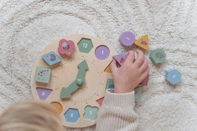 Hodiny s puzzle kockami drevené Farma