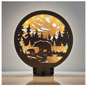 Li-Go 23595/DUB2 - LED stmievateľná stolová dekorácia LED/12W/230V 20x22 cm dub