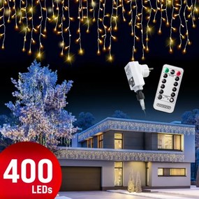 Vianočný svetelný záves 400LED - 15m+ ovládač