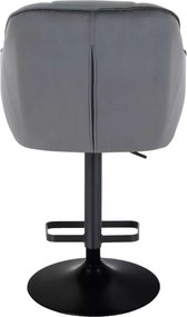 LuxuryForm DESIGN Barová stolička AVOLA VELUR na čiernom tanieri - tmavo šedá