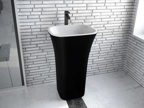 Besco Voľne stojace umývadlo z liateho mramoru Assos BW Matt UM VS 52x41x85 cm