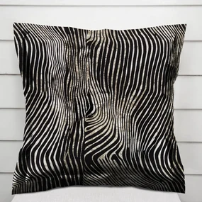 Biante Zamatová obliečka na vankúš s lemom Tamara TMR-052 Zebrovaný vzor 45 x 45 cm