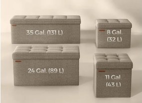 Taburet Soor s úložným priestorom béžový