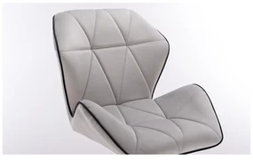 LuxuryForm DESIGN Stolička MILANO MAX VELUR na striebornej podstave s kolieskami - šedá