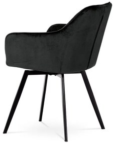 BONTEC Jedálenská stolička, čierna, zamatová látka, DCH-425 BK4 Farba: Čierna