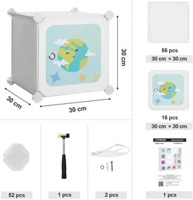 Detský regál so 16 priehradkami LPC902W