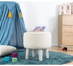 Taburet PIXI, priemer 38 cm, biely
