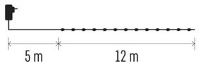 LED vonkajší svetelný reťaz 120xLED/17m IP44 teplá biela