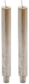 Sada 2 sviečok VELA METALLIC 25 cm zlatá