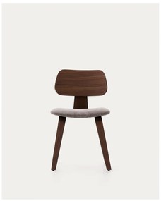 Béžová/tmavohnedá jedálenská stolička v dekore orecha Gena – Kave Home