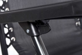 Čierne záhradné polohovacie lehátko Orion