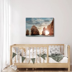 Obraz - Západ slnka nad útesmi (90x60 cm)