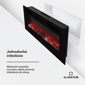 Klarstein Galeras Smart Inteligentný elektrický krb, 2 nastavenia teploty, 16 - 30°| LED ilúzia plameňa, Možnosť pripojenia k IOT