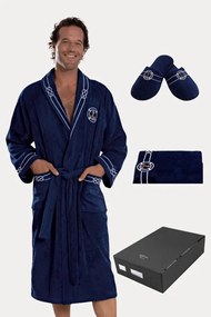 Soft Cotton Luxusný pánsky župan + uterák + papuče MARINE MAN v darčekovom balení