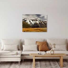 Sklenený obraz hory Sefton, Nový Zéland (70x50 cm)