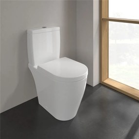 VILLEROY &amp; BOCH Avento WC misa kombi s hlbokým splachovaním bez vnútorného okraja, zadný odpad, 370 x 640 mm, biela alpská, s povrchom CeramicPlus, 5644R0R1