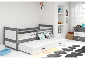 Detská posteľ s výsuvnou posteľou RICO 200x90 cm Biela Sivá