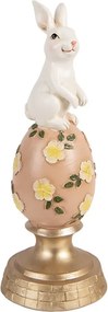 Dekorácia králik na kvetovanom vajíčku - Ø 10*26 cm