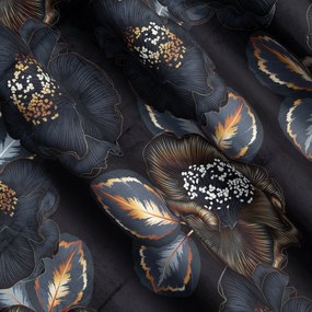 ZATEMŇOVACÍ ZÁVES NA PÁSKE LIMITED COLLECTION PEONIA2 140X270 CM ČIERNA