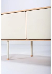TV stolík z dubového dreva v bielo-prírodnej farbe 160x48 cm Fina – Gazzda