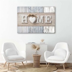 Gario Obraz na plátne Nápis Home na pozadí rôznych druhov dreva Rozmery: 60 x 40 cm