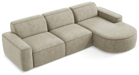 Béžová ženilková rohová pohovka (pravý roh/s leňoškou) Omao – Makamii