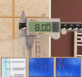 Erga Paris, sprchová zástena Walk-In 70x200 cm, 8mm sklo námraza, čierny profil, ERG-V02-PARIS-070x200-FR-BK