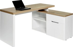 XXXLutz PÍSACÍ STÔL S ÚLOŽ.PRIESTOROM, biela, farba duba, 140/77/117,5 cm Venda - Kancelárske stoly - 001504002406