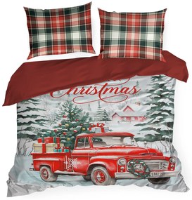 VIANOČNÉ RENFORCÉ OBLIEČKY XMAS 200X220 CM, 2 KS 70X80 CM VZOROVANÉ