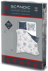 Vianočné bavlnené posteľné obliečky – motív Snehové vločky - 100% bavlna - 70 x 90 cm + 140 x 200 cm