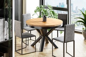 OKRÚHLY ROZKLADACÍ JEDÁLENSKÝ STÔL HORTENSE DUB CRAFT 100 / 176 cm